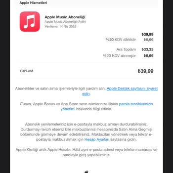Apple Müzik Yanlış Faturalama Ve Yetersiz Müşteri Hizmetleri