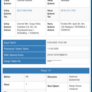 Kayıp Kargolar Ve Yetersiz Müşteri Hizmeti