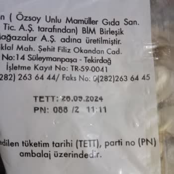 BİM Ekmecik Mantı Tarihi Geçmiş