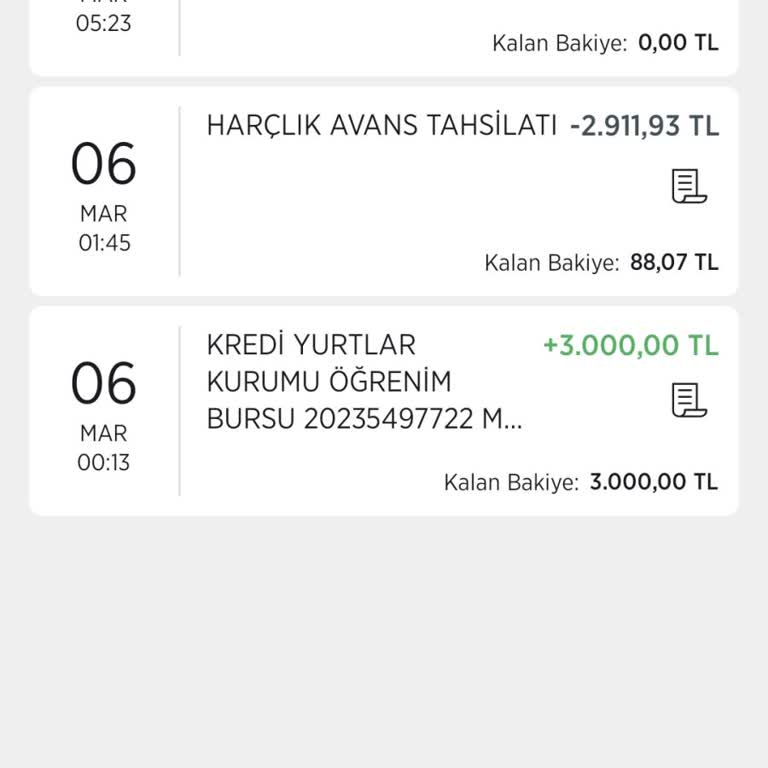 Harçlık Avans Harcamalarım Neden Görünmüyor?