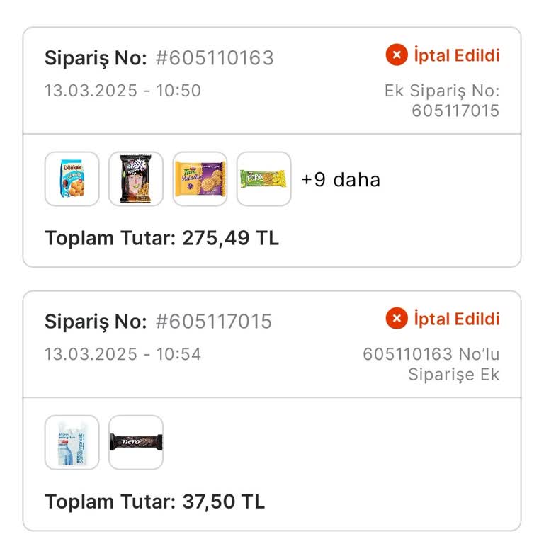 Migros Sanal Market'te Bilgilendirme Eksikliği Ve Sipariş İptali Sorunu