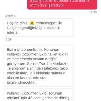Yemeksepeti Siparişim Teslim Edilmedi Ve Destek Yetersiz Kaldı