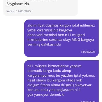 N11 Siparişimde İptal Sorunu Ve Fiyat Düşüşü