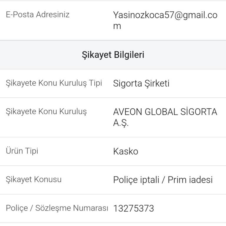 Geri Ödeme Krizi: Aveon Global Sigorta Mağduriyeti
