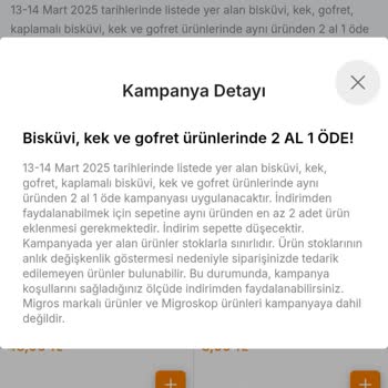 Migros Sanal Market Kampanya İadesi Sorunu