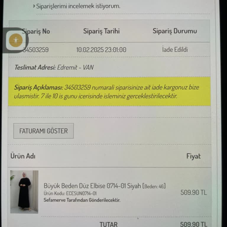 Sefamerve'den Beklenen İade: 509,90 TL'nin Gecikmesi