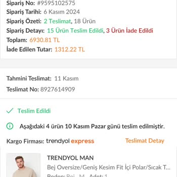 Trendyolmilla Kusurlu Ürün Ve İade Talebi