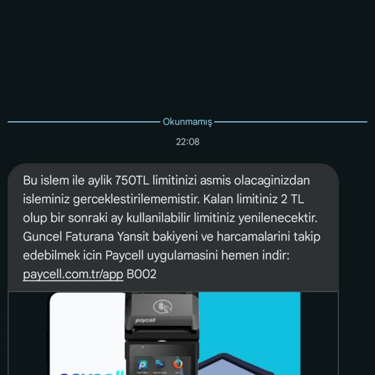 Mobil Ödeme Limiti Yenilenmiyor
