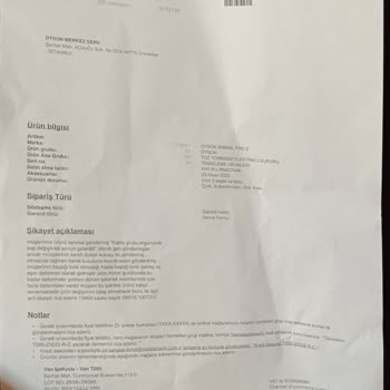 Servis Sonrası Ürün Hasarı Ve Değişim Talebi