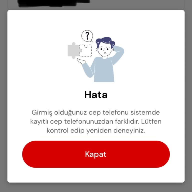 Sistemde Kayıtlı Numara Hatası