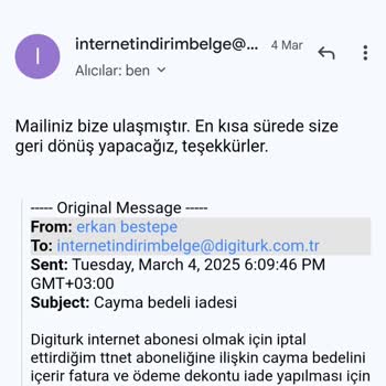 Digiturk İle İade Ve Çifte Fatura Sorunu