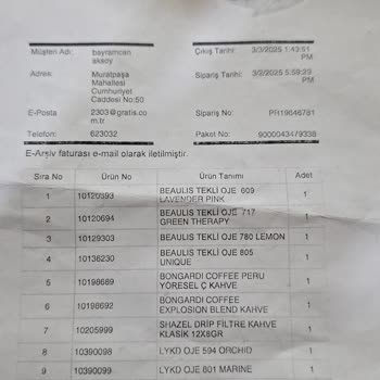 Eksik Gelen Ürünler Ve Kontrol Eksikliği
