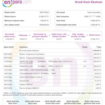 Kredi Kartımdan Bilgim Dışında Yapılan Çekim