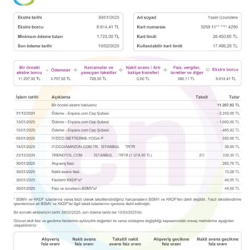Kredi Kartımdan Bilgim Dışında Yapılan Çekim