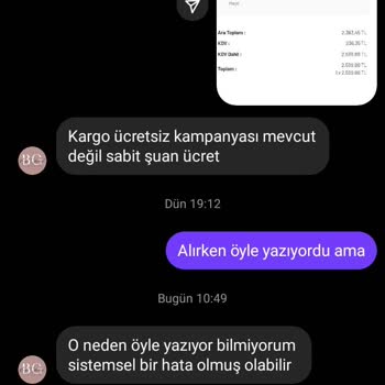 Yanlış Kargo Ücreti Bilgilendirmesi Mağduriyeti