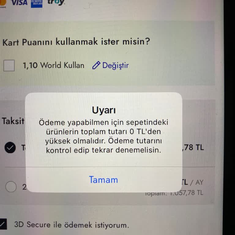 Hediye Çeki Kullanım Sorunu