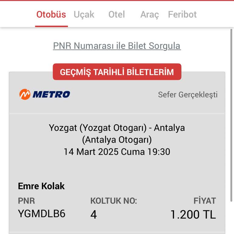 Otobüs Değişikliği Ve Koltuk Mağduriyeti