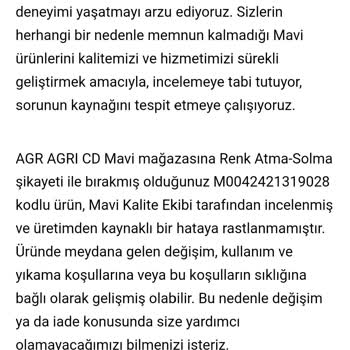 Mavi Pantolonun Kalite Sorunu Ve Müşteri Hizmetleri Deneyimi