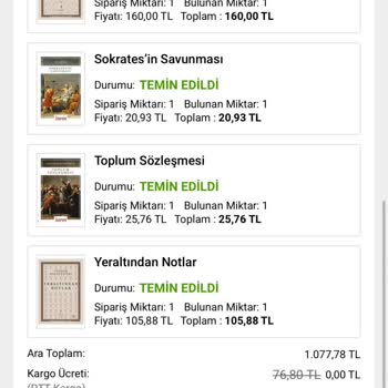 Kitapyurdu'ndan Sipariş Edilen Kitaplar Kargoya Verilmiyor