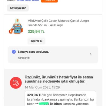 Hatalı Fiyatlandırma Ve Sipariş İptali Sorunu