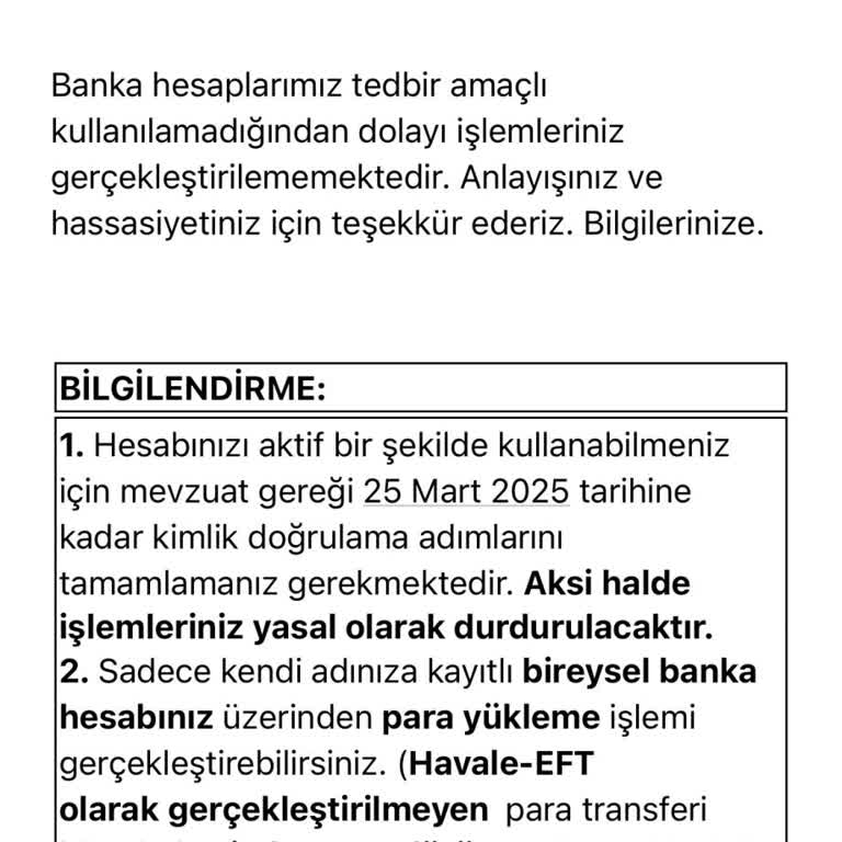 Bloke Olan Para Transferi Sorunu