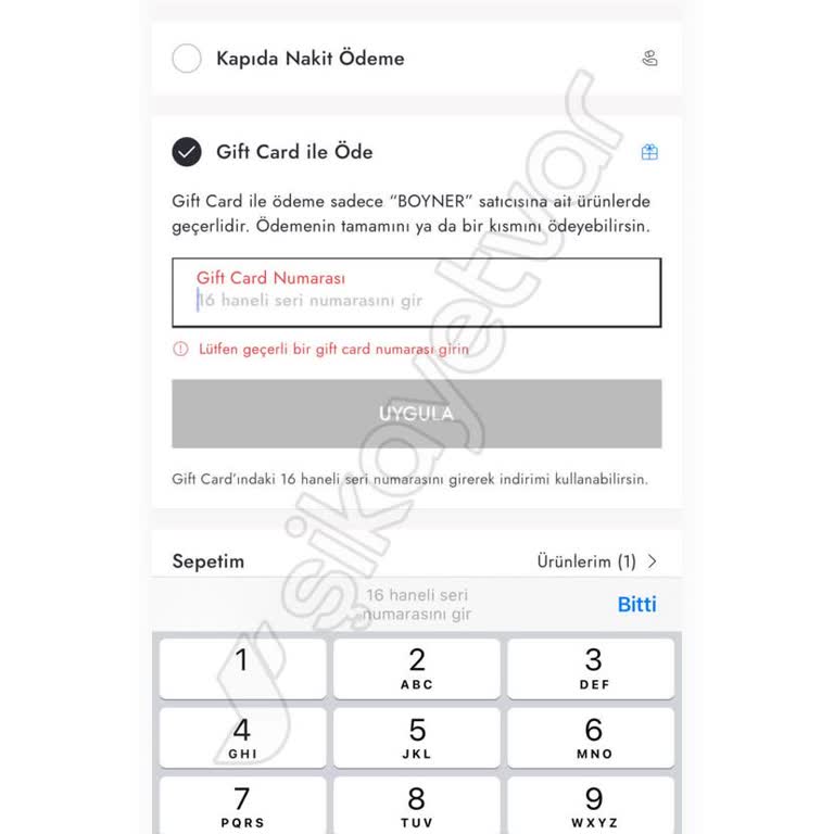 Multinet Gift Card İle Ödeme Sorunu