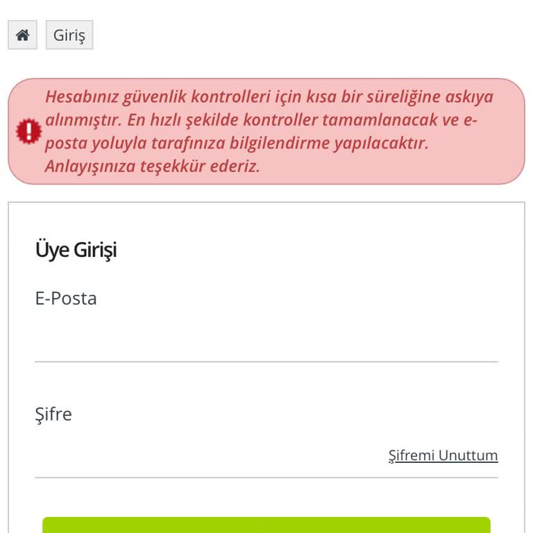 Askıya Alınan Hesap Ve Bekleyen Bakiye