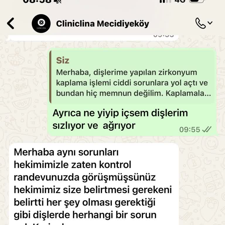 Diş Tedavisinde Kalitesiz Hizmet Ve İlgisizlik
