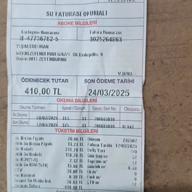 Engelli İndirimi Uygulanmayan Su Faturası Şikayeti