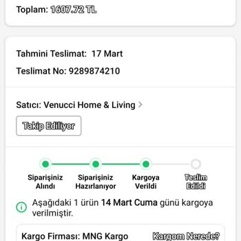 Trendyol'da Venucci Home & Living Satıcısından Alışveriş Mağduriyeti