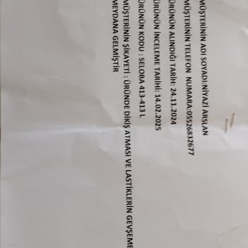 LTB Montunda Erken Renk Solması Ve Dikiş Problemleri