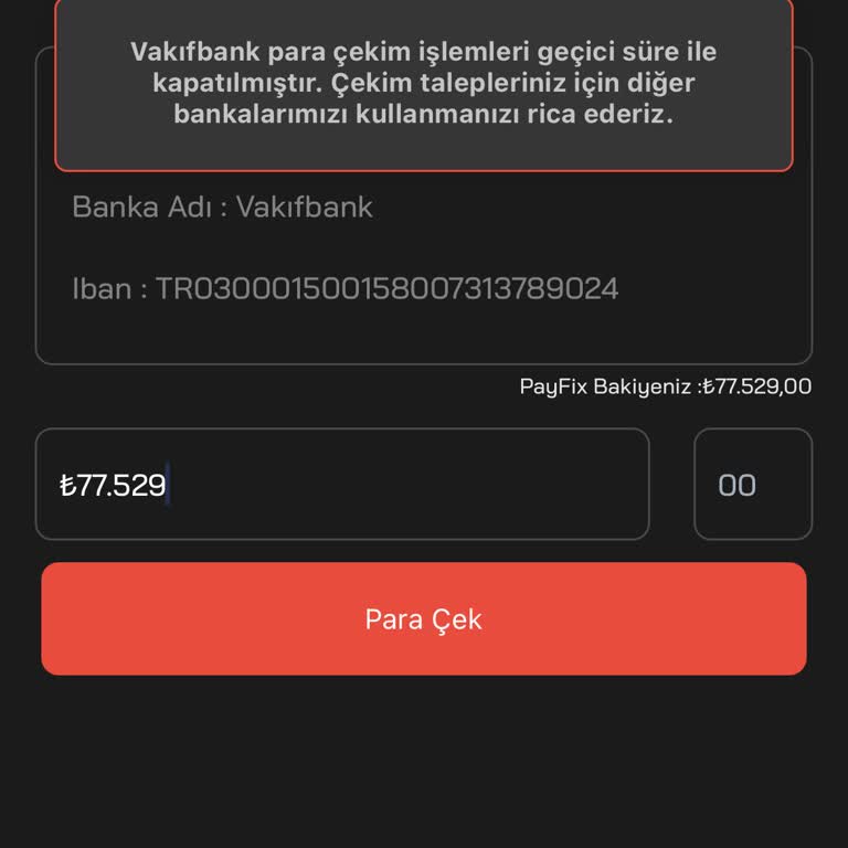 Payfix Hesabımdan Para Çekemiyorum Mağdurum