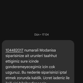 Modanisa'da Tedarik Edilemeyen Ürün Mağduriyeti