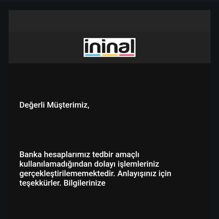 İninal Hesabına Yapılan Havale Sorunu