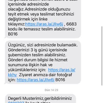 Aras Kargo'nun Yanıltıcı Teslimat Ve İletişim Sorunları