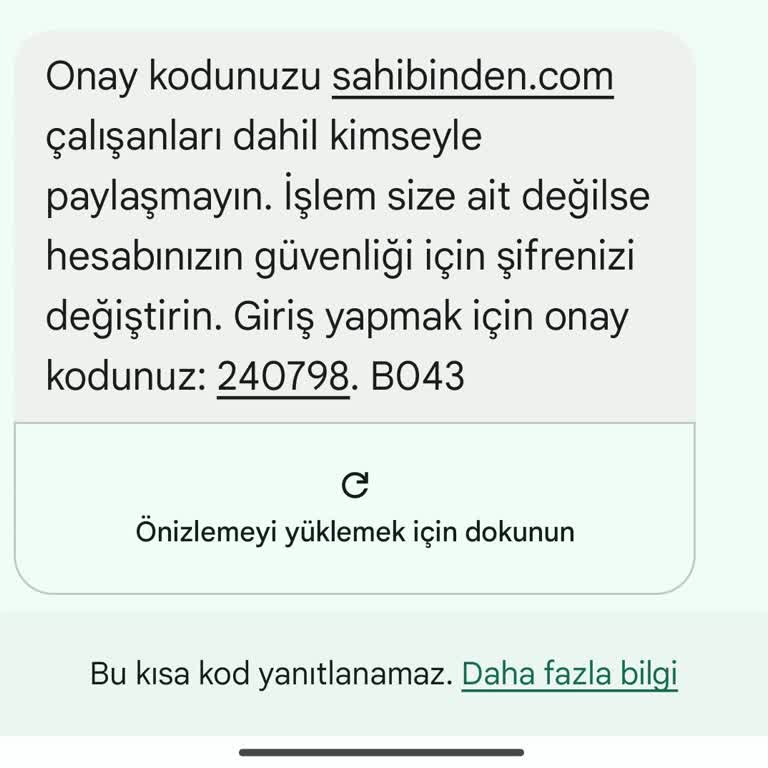 Hesap Oluşturmadan Gelen Mesaj Sorunu