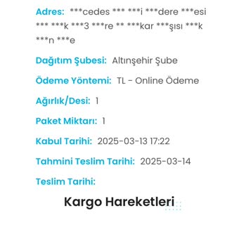 Kargoist İle Yaşanan Gecikme Ve İletişim Sorunu