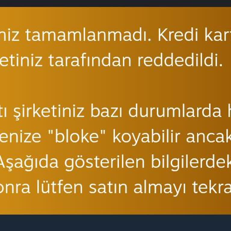 Ödeme Engeli: Kartım Reddediliyor!