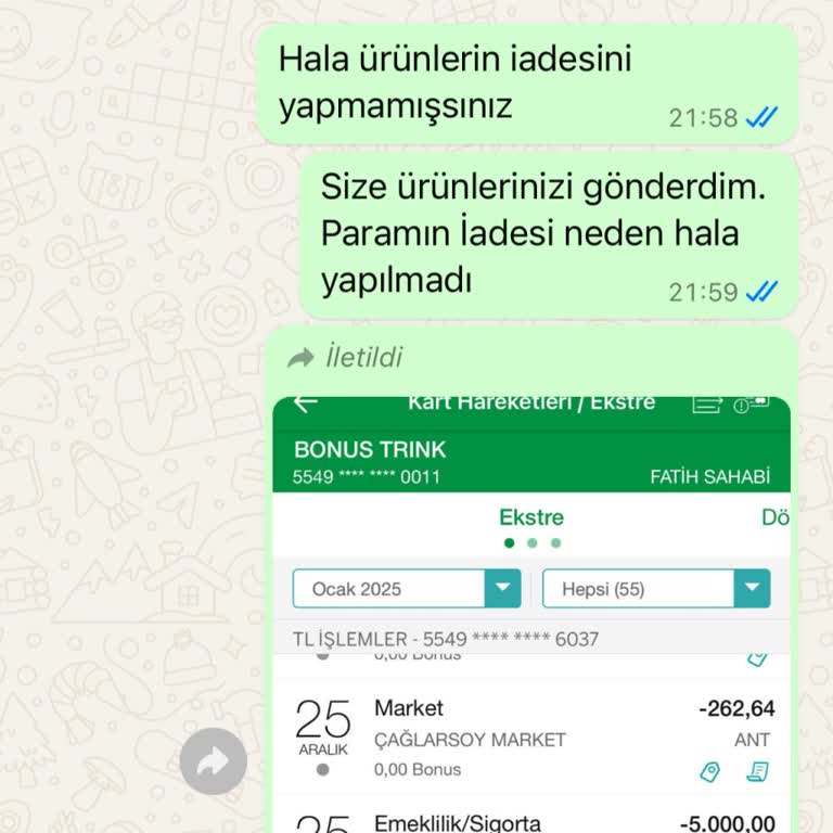 İade Edilmeyen Ücret Ve Uzayan Süreç
