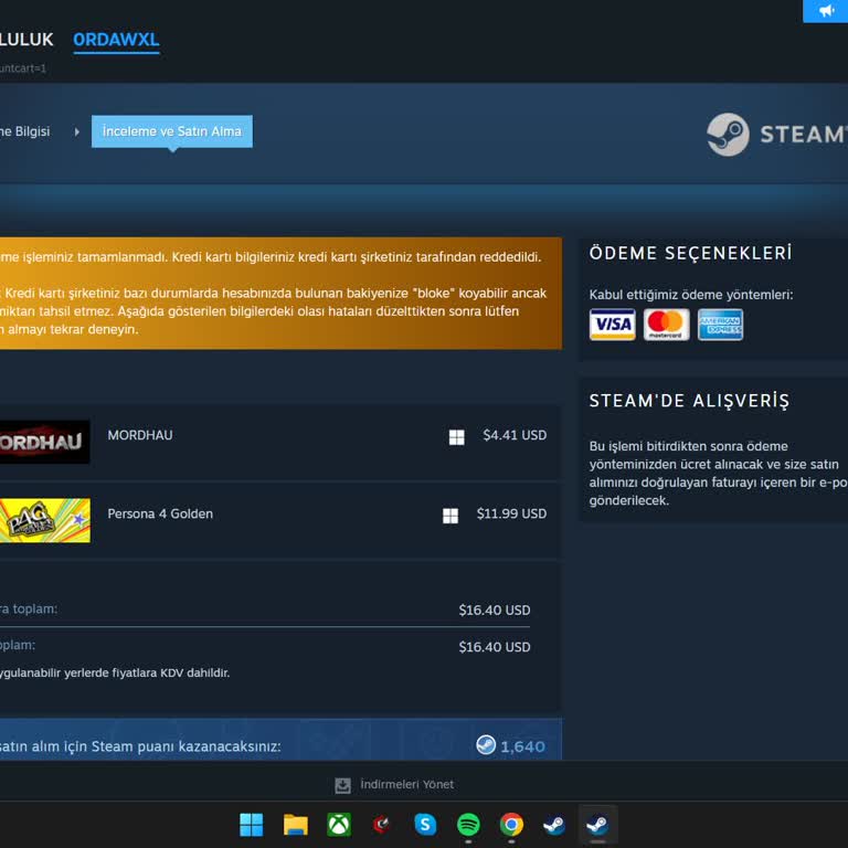 İninal Kart İle Steam Alışverişinde Karşılaşılan Sorun
