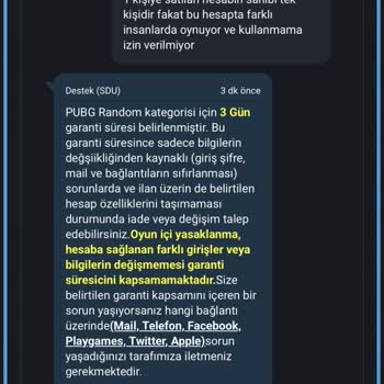 GameSatış'tan Aldığım PUBG Hesabı Sorunu