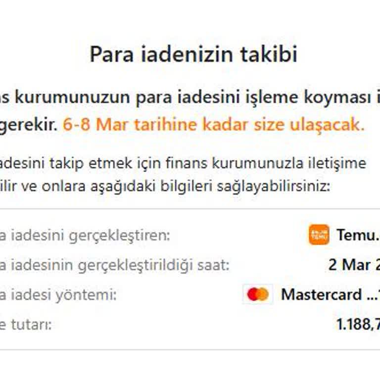 Temu İptal Edilen Siparişin İadesi Hala Beklemede!