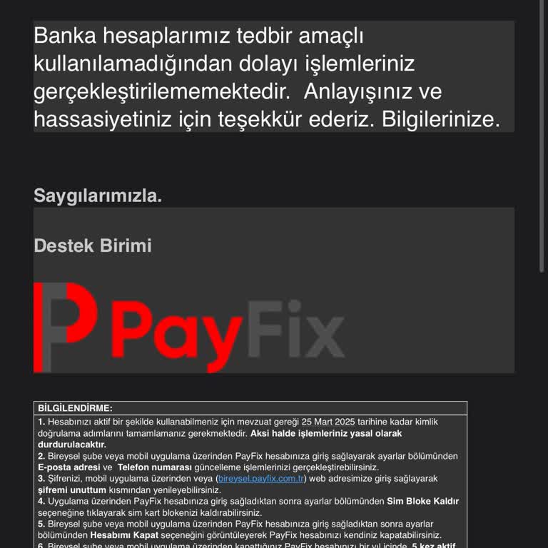 PayFix'e Gönderilen Para Hesaba Geçmedi