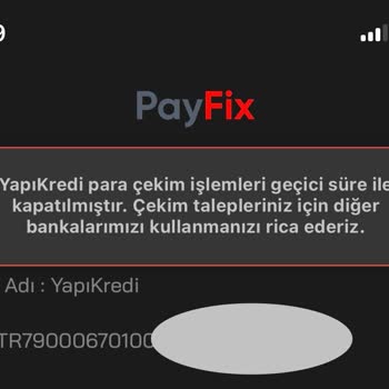 Payfix Cüzdanımdaki Parayı Çekemiyorum!