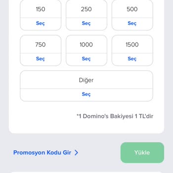 Domino's Pizza Cüzdanımda Kilitli Kalan Para