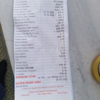 Beklenmedik Fatura Artışı