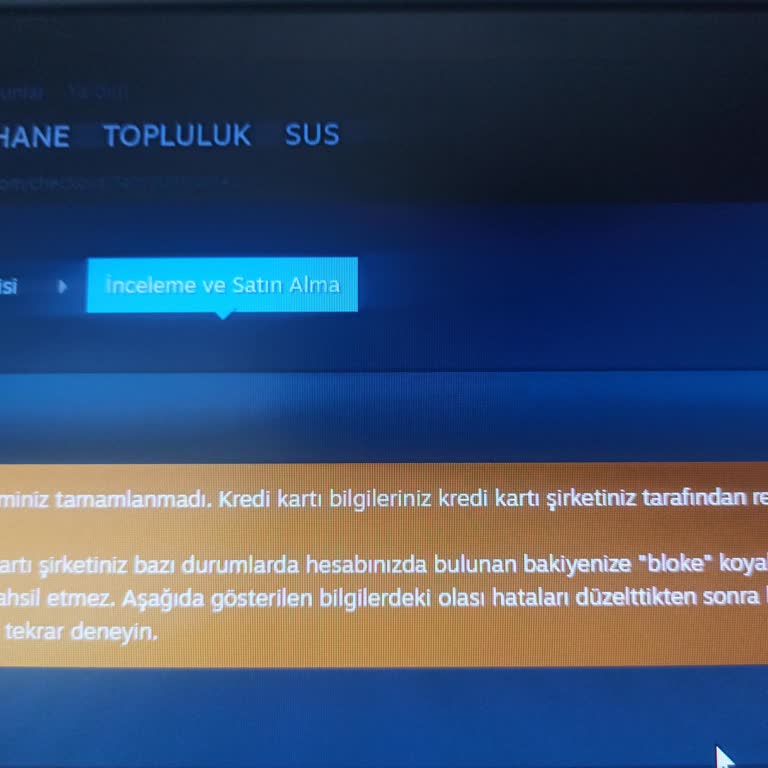Steam'de Oyun Alırken Kredi Kartı Reddedildi