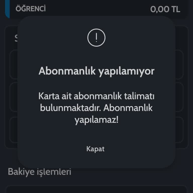 Kart Abonmanlık Yenileme Sorunu