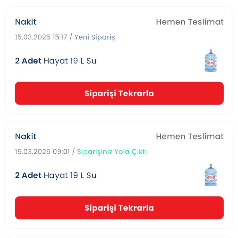 Danone Hayat İçecek Siparişim Tüm Gün Gelmedi
