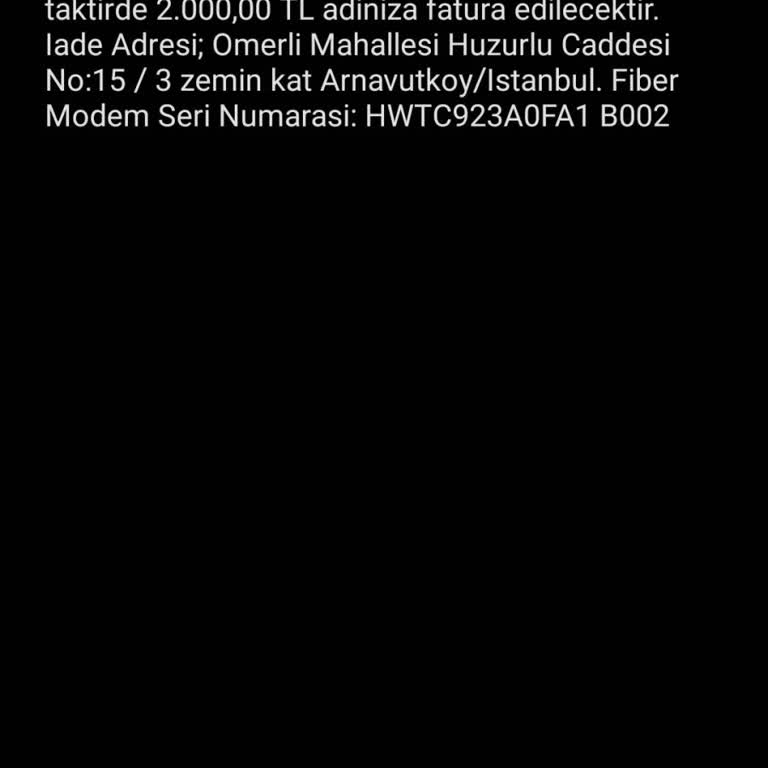 Modem İadesinde Yaşanan Sorun Ve Ek Ücret Talebi